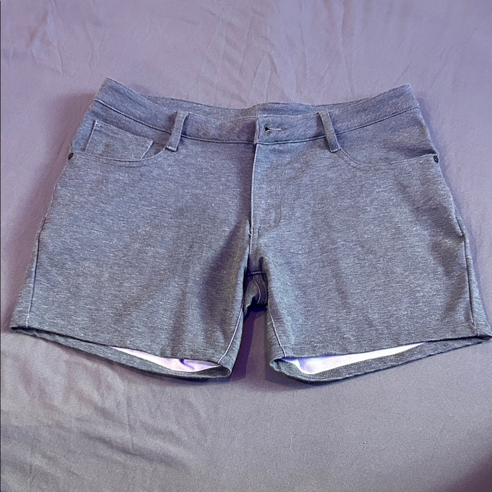 Men's Gray Flat Front Shorts